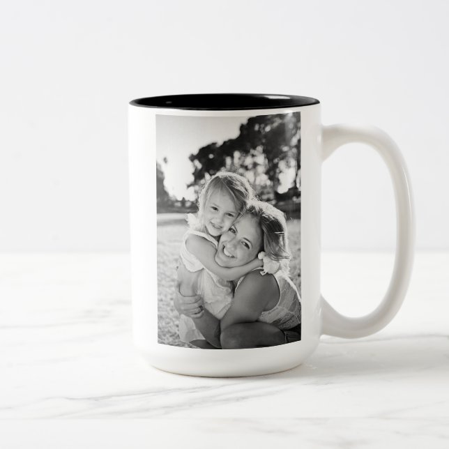 Happy birthday mom Minimalist  Two-Tone Coffee Mug (Right)