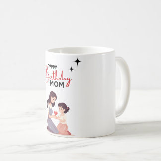 Happy Birthday Mom Mug - Elegant Floral Design