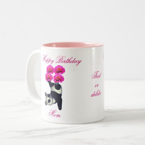 Happy Birthday Mom Panda Bear Personalized Two_Tone Coffee Mug