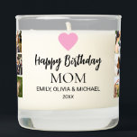 Happy Birthday Mom Photo Collage Scented Candle<br><div class="desc">Create your own personalized photo collage candle birthday gift for mom. Simply add your favorite pictures and custom text to this design</div>