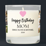 Happy Birthday Mom Photo Collage Scented Candle<br><div class="desc">Create your own personalized photo collage candle birthday gift for mom. Simply add your favorite pictures and custom text to this design</div>
