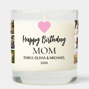 Happy Birthday Mom Photo Collage Scented Candle