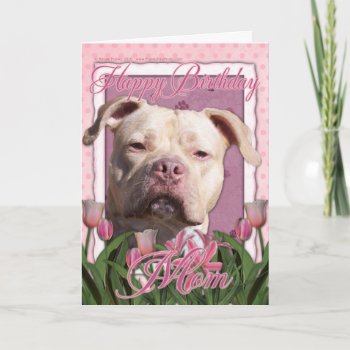 Happy Birthday Mom - Pitbull - Jersey Girl Card by FrankzPawPrintz at Zazzle