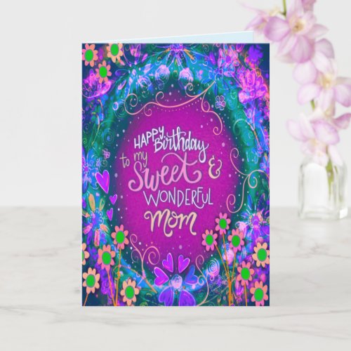 Happy Birthday Mom Pretty Floral Inspirivity Card