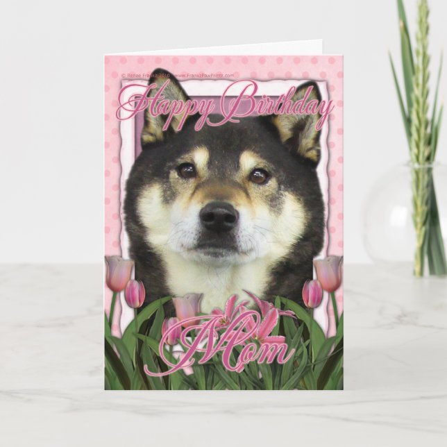 Happy Birthday Mom - Shiba Inus - Yasha Card (Front)
