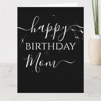 Happy Birthday Mom Stars on Black Personalized Card