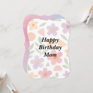 Happy Birthday Mom – Sweet Pastel Floral Card