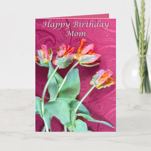 Happy Birthday Mom Vibrant Tulips Card