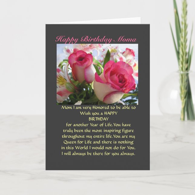 Happy Birthday Moma Card (Front)