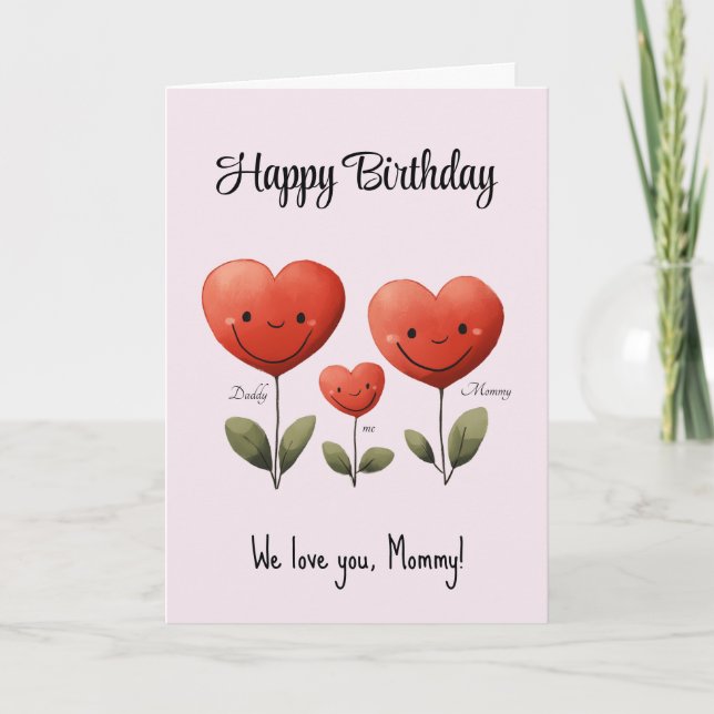 Happy Birthday Mommy, Card From Baby & Daddy,  (Front)
