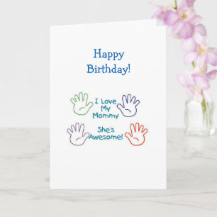 Happy Birthday Mommy - Hands Card