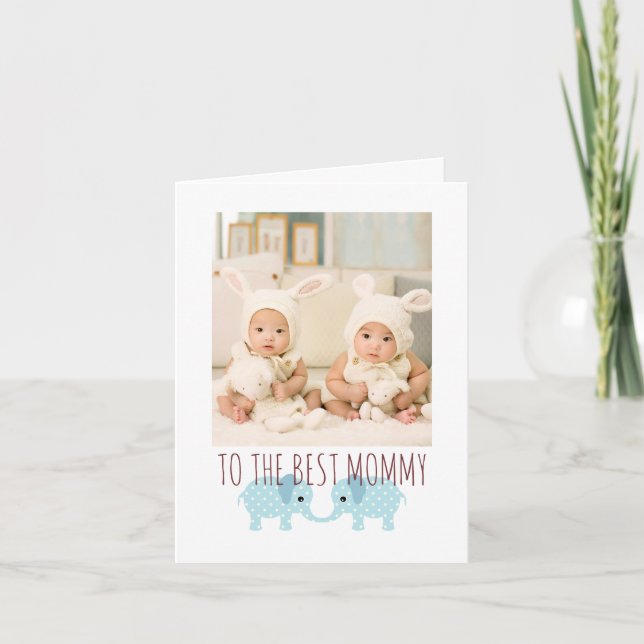 Happy Birthday Mommy Photo From Twins Card (Front)