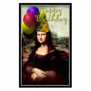 Happy Birthday Mona Lisa Statuette by gravityx9 at Zazzle