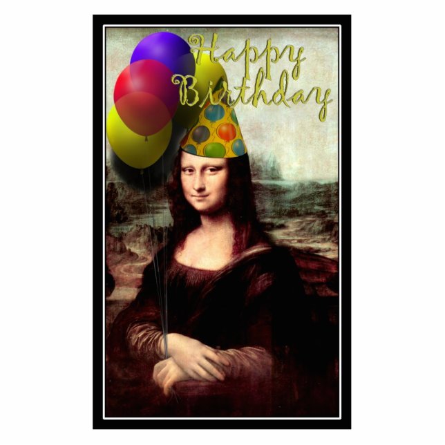 Happy Birthday Mona Lisa Statuette (Front)