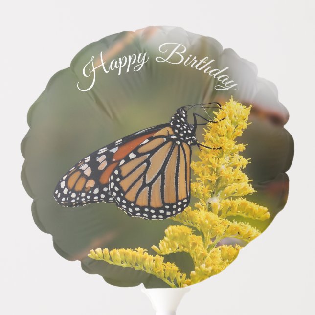 Happy Birthday Monarch Butterfly Balloon (Front)