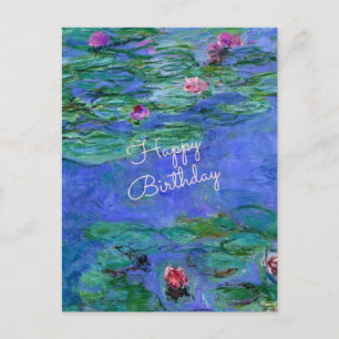 Happy Birthday: Monet's Water Lilies famous art Postcard