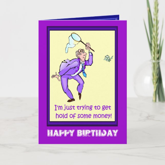 Happy Birthday, Money catcher Card (Front)