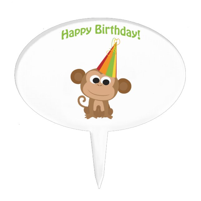 Happy Birthday! Monkey Cake Topper (Front)