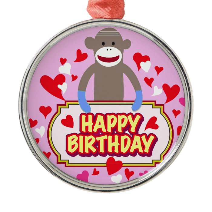 Happy Birthday Monkey. Christmas Tree Ornaments