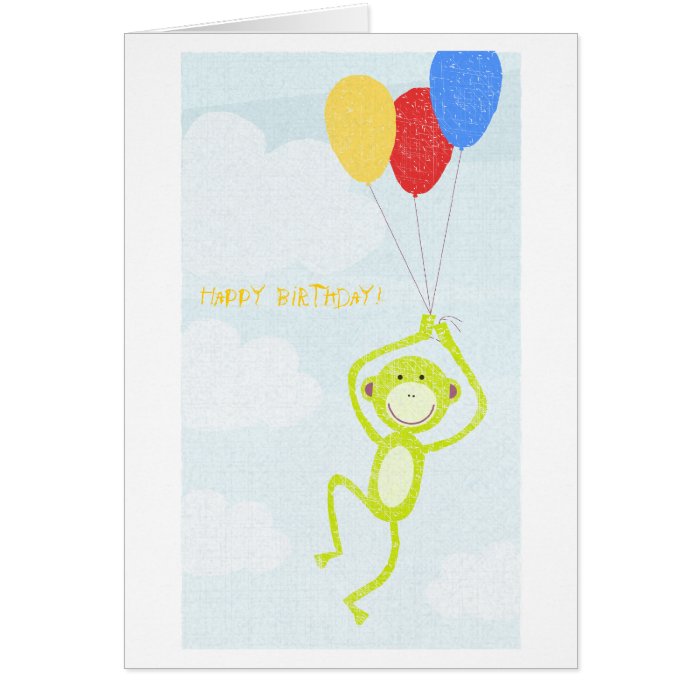 Happy Birthday Monkey (editable text) Greeting Cards
