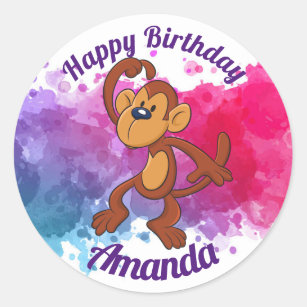 happy birthday monkey cartoon