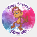 Happy Birthday Monkey Stickers