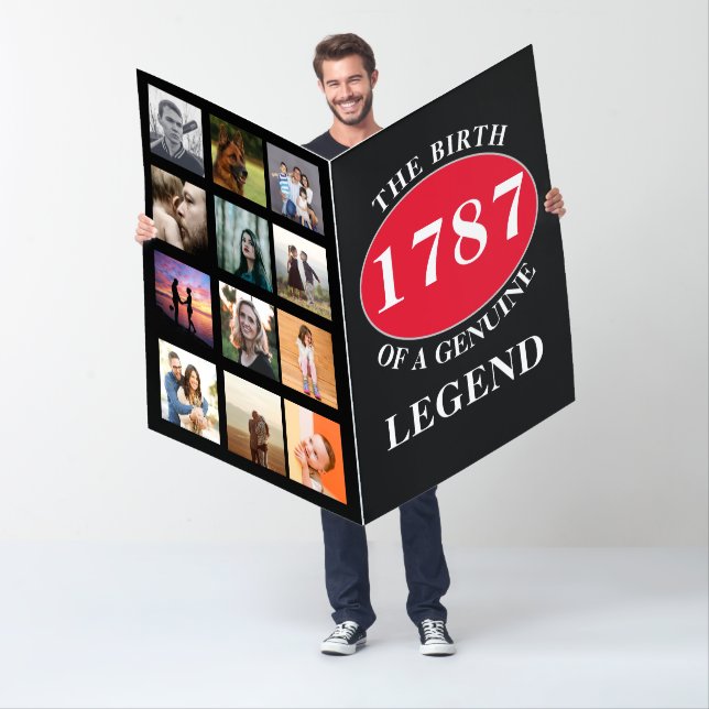 Happy Birthday Monogram Add Name And Year Giant Ca Card (In Situ)