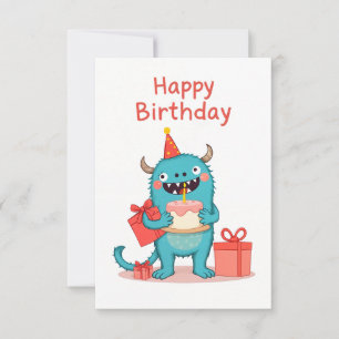 Happy birthday monster card