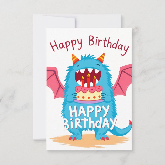 Happy birthday monster card (Front)