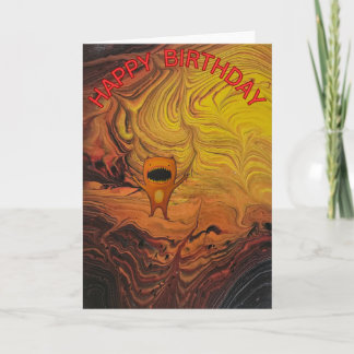HAPPY BIRTHDAY MONSTER CARD ORIGINAL HAND DRAWN