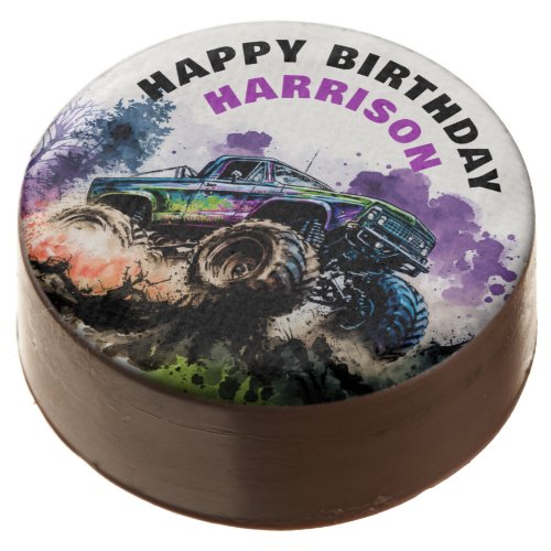 Happy Birthday Monster Truck Smash Crash Boy Chocolate Covered Oreo