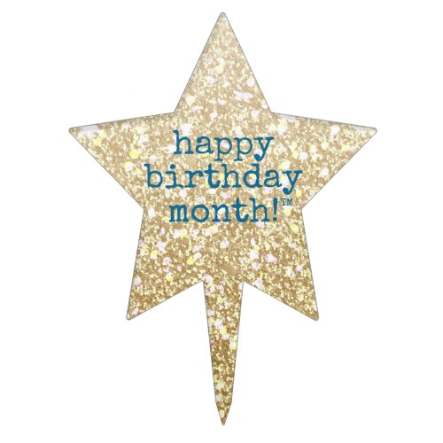 Happy Birthday Month Star Cake Topper