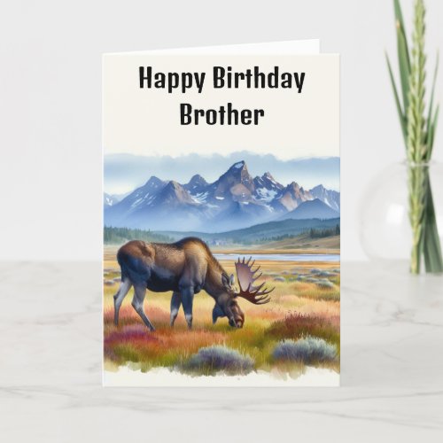 Happy Birthday Moose Mens Card