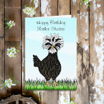 Happy Birthday Mother Clucker Funny Chicken Card<br><div class="desc">Funny chicken humor birthday card. Happy Birthday Mother Clucker,  inside card says,  have a clucking good day. A funny cartoon drawing of a polish chicken on the front.</div>