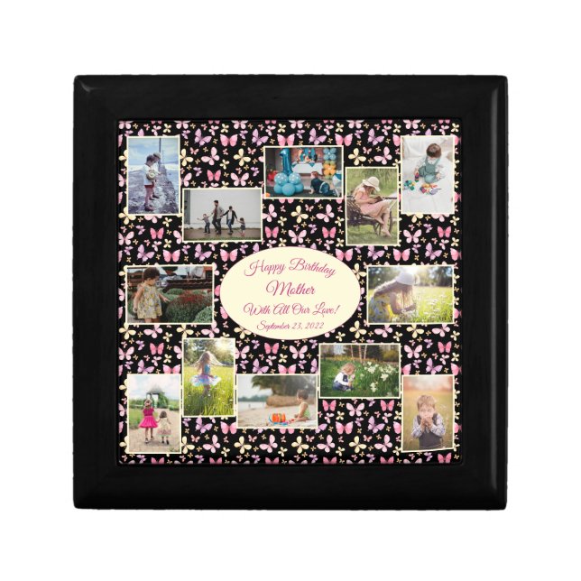 Happy Birthday Mother Keepsake Photo Collage Gift Box (Front)