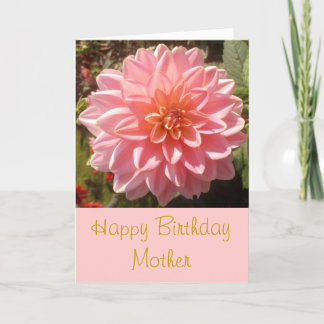 Happy Birthday Mother Pink Dahlia Personalize Card