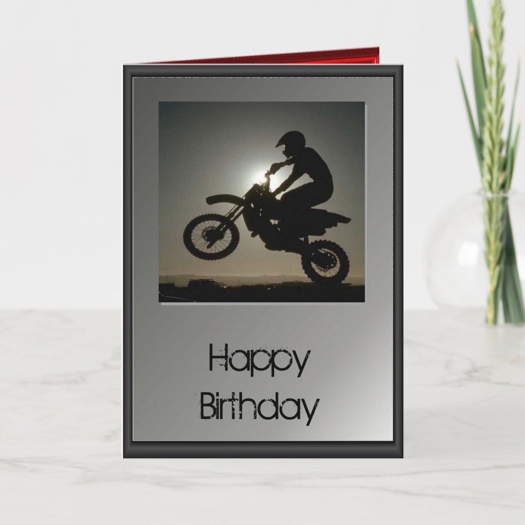 Happy Birthday Motocross Card Zazzle