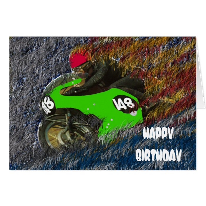 HAPPY BIRTHDAY MOTORCYCLE MOTOR BIKE CARDS