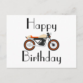 Happy Birthday Motorcycle Postcard