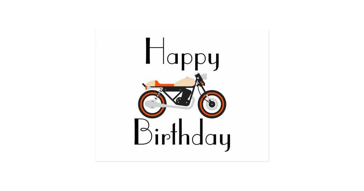 Happy Birthday Motorcycle Postcard | Zazzle.com
