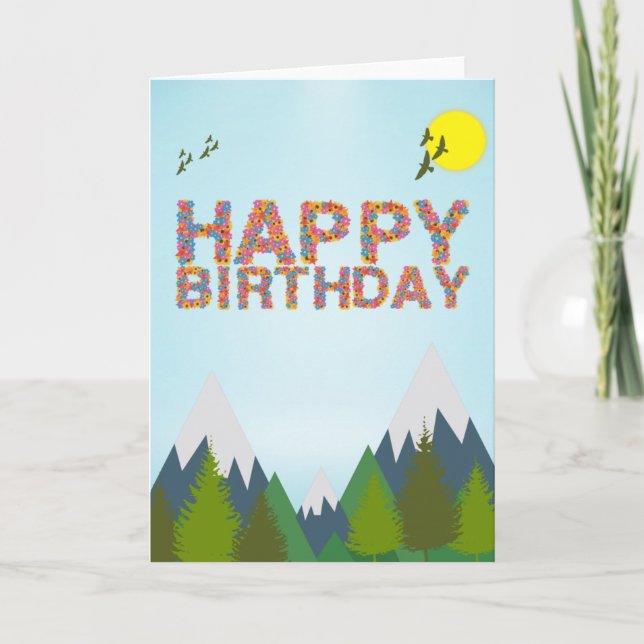 Happy Birthday - Mountains Card (Front)