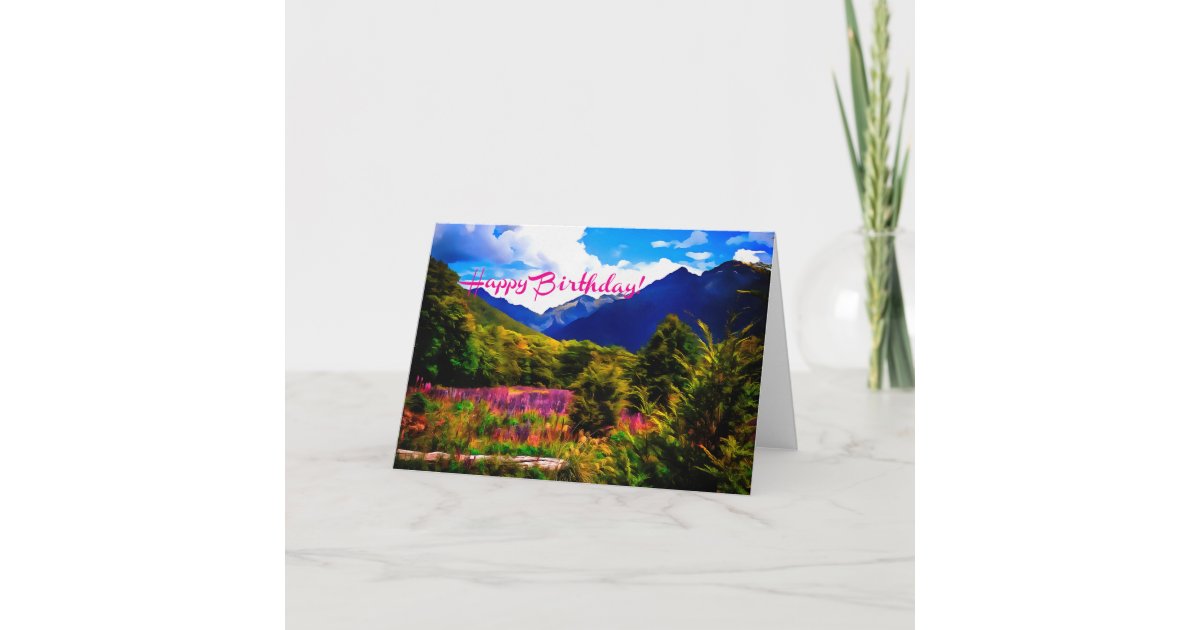 Happy Birthday Mountains Card | Zazzle