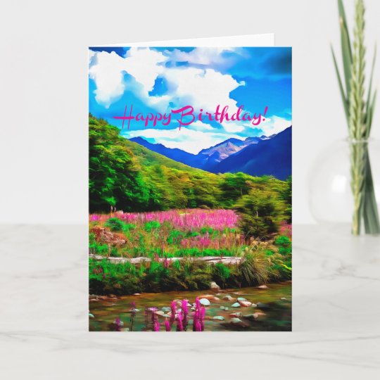 Happy Birthday Mountains Card | Zazzle.com