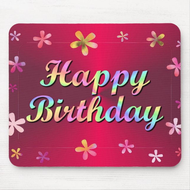 Happy Birthday Mouse Pad (Front)
