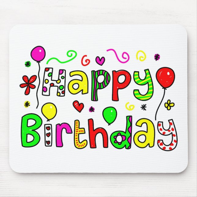 Happy Birthday Mouse Pad (Front)