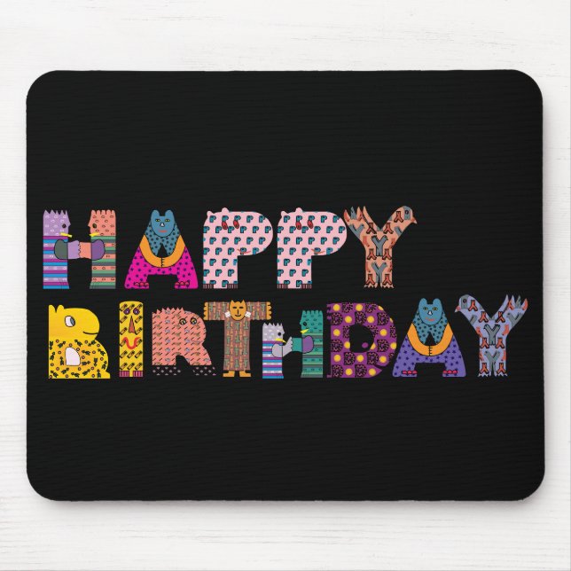 Happy Birthday Mouse Pad (Front)