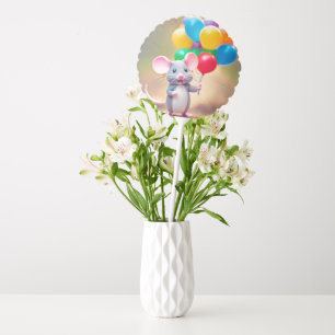 Happy Birthday Mouse With Balloons