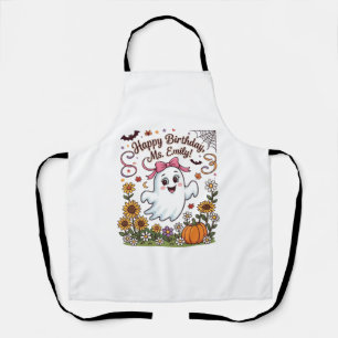 Happy Birthday Ms Emily Halloween Ghost Pumpkin Su Apron