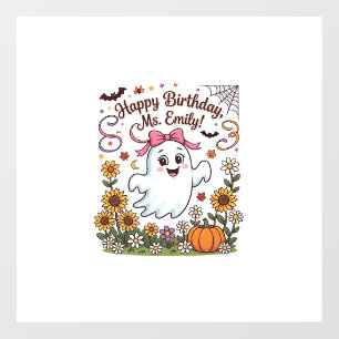 Happy Birthday Ms Emily Halloween Ghost Pumpkin Su Floor Decals