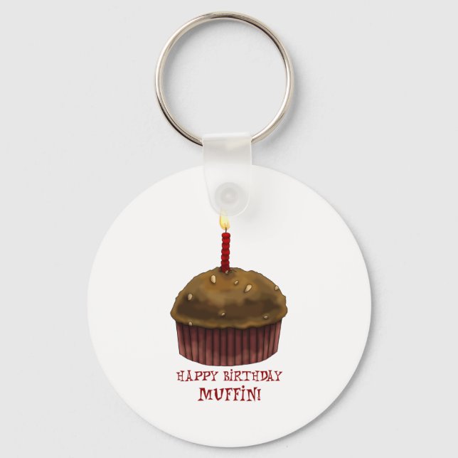 Happy Birthday Muffin Keychain (Front)